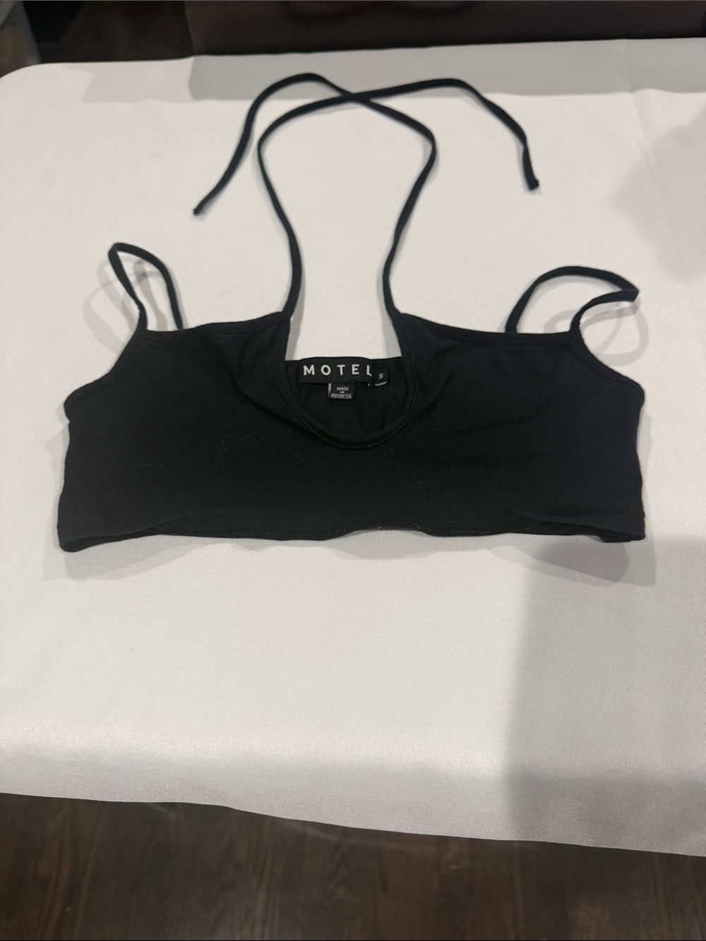 Motel Rocks Black Halter Bralette